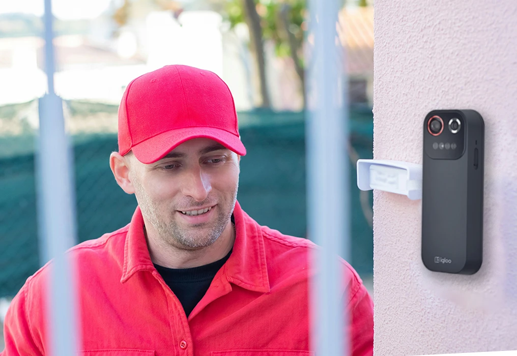 Courier guy with wink digital door