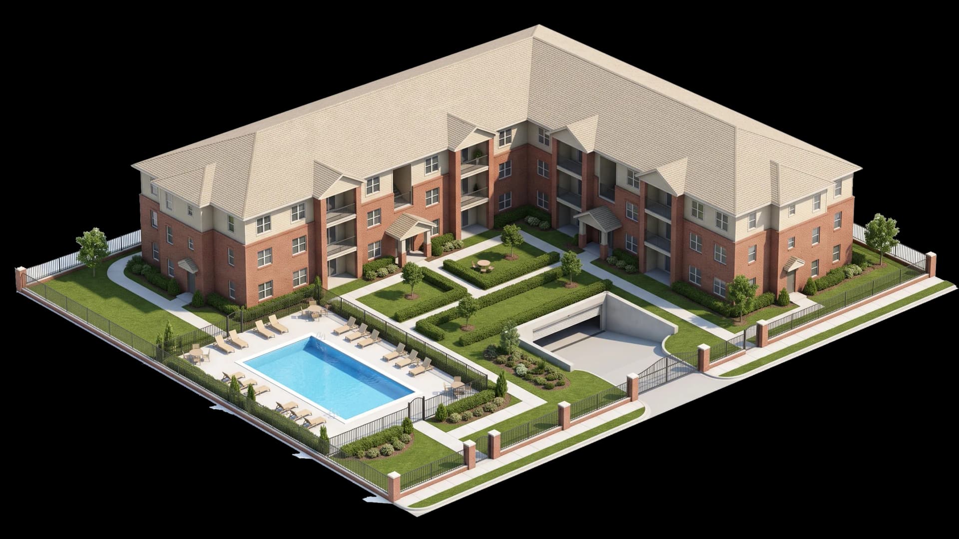 An apartment complex showing every igloohome access point