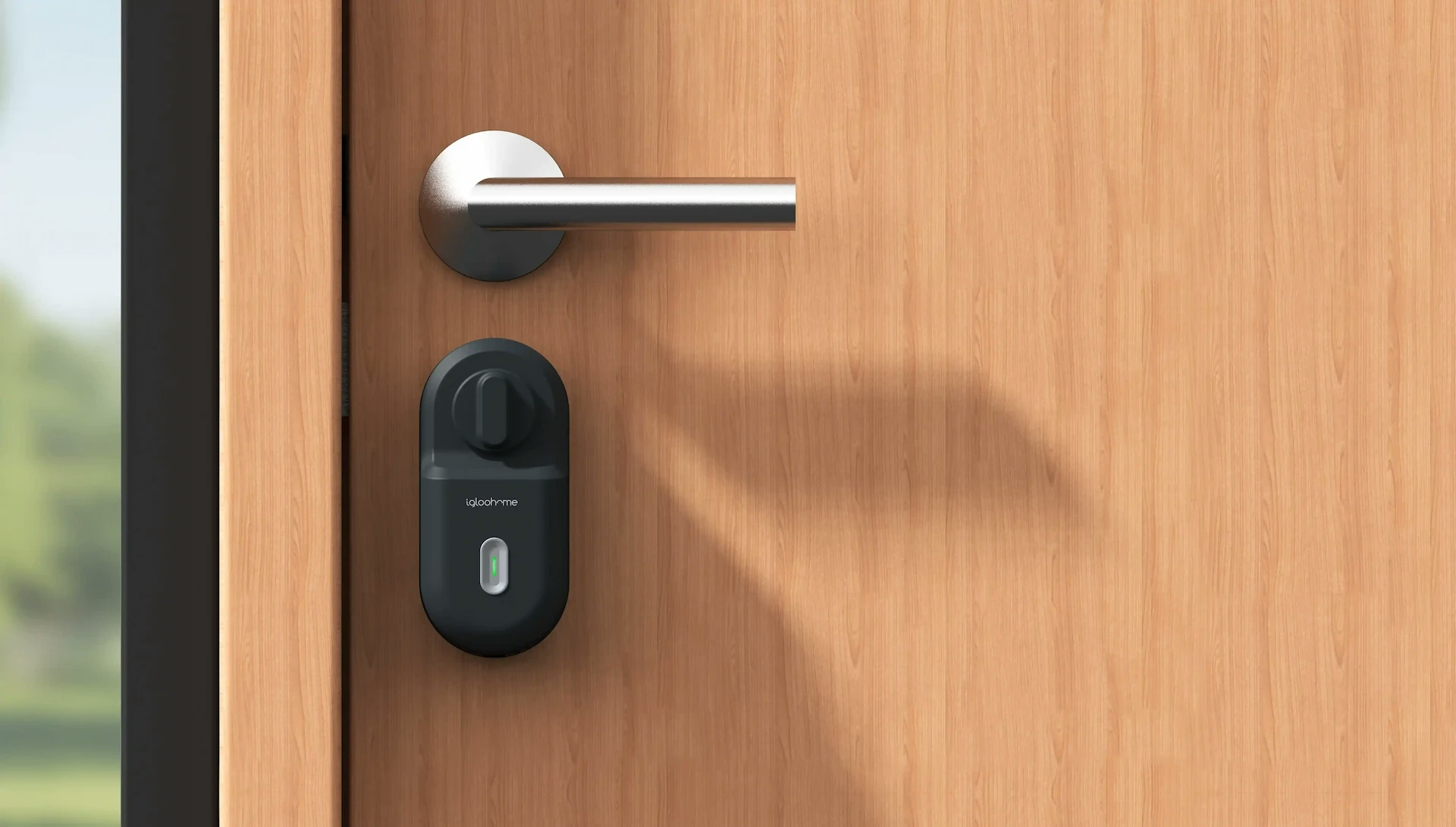 igloohome Retrofit lock digital lock installed on the door