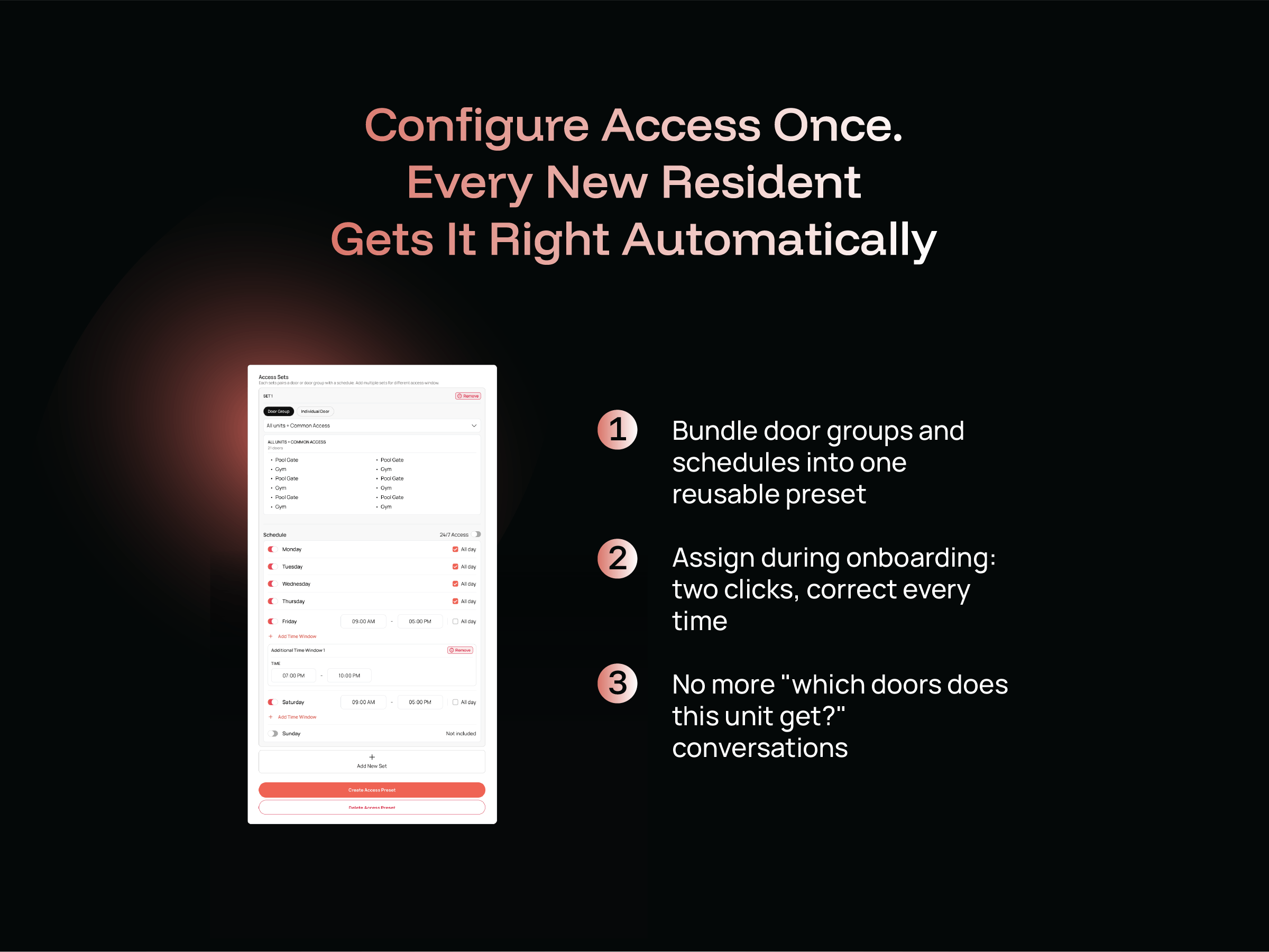 Access Presets in iglooworks PM Mode: Reusable Access Configurations for Faster Resident Onboarding