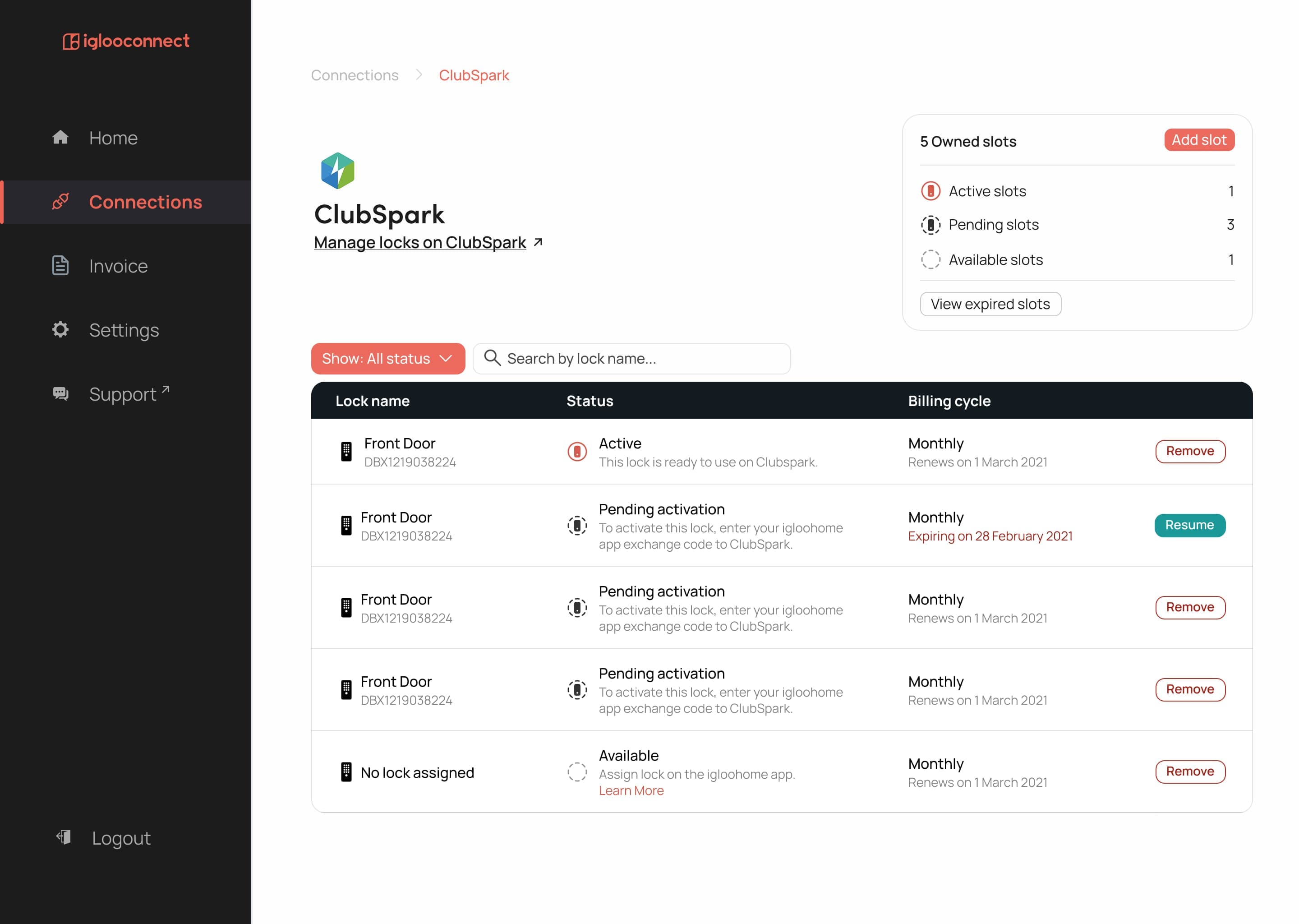 iglooconnect dashboard