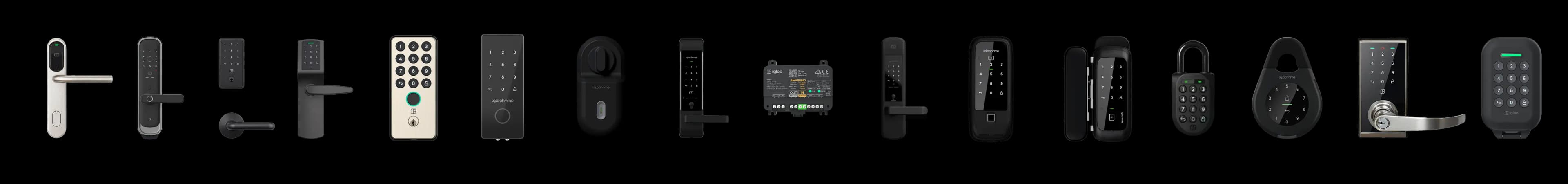 The igloo smart lock range — deadbolts, mortises, padlocks, keyboxes, keypads and retrofit locks